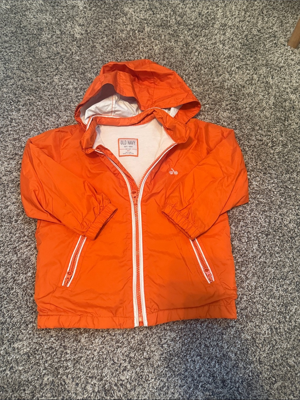 Old Navy Orange Hooded Kids Rain Jacket 2006 perfect condition